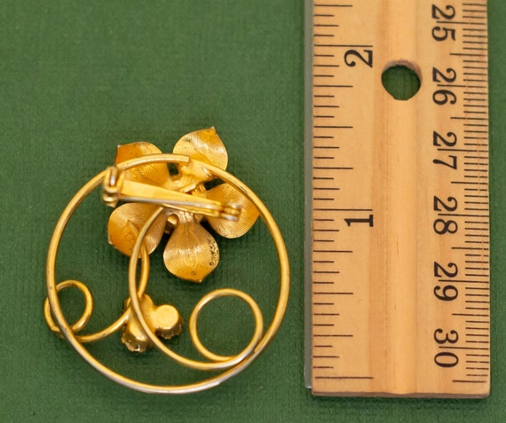 Vintage Intricate Floral Gold Tone Ring Art Nouve… - image 2