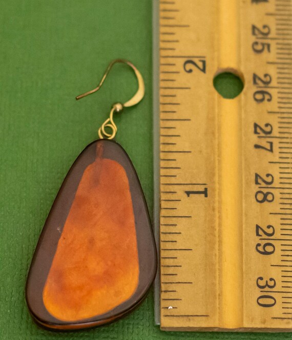 Vintage Bohemian Orange Faux Stone Dangle Earring… - image 2