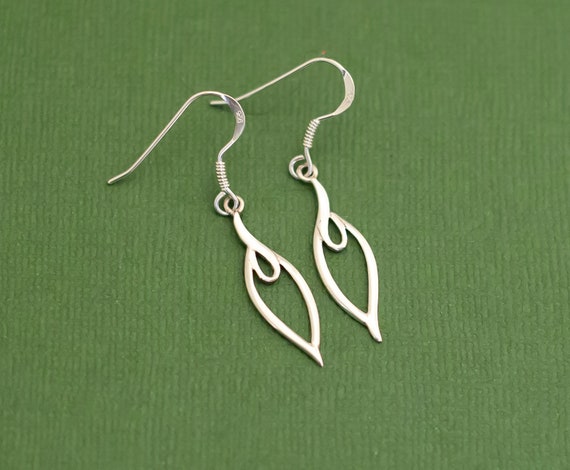Boucles D'oreilles Anciennes En Métal Argenté - Style Pendantes - Vintage - Occasion