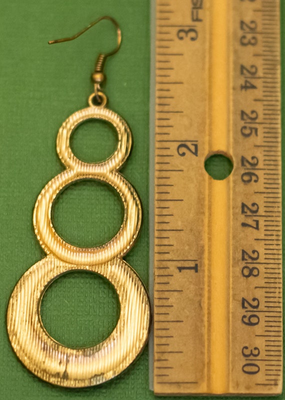 ◆VINTAGE HOLLYWOOD◆ Triple Mix Ring Earrings VH249OEA009M Vintage, 14K Gold, Hollow Three Ring Hoop Earrings, Triple