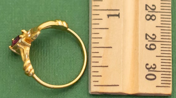 Vintage Victorian Ruby Gemstone Ring Size 9 by Av… - image 3