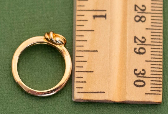 Vintage Minimalist Gold Tone Knot Ring Size 2 3/4… - image 3