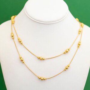 Vintage Boho Gold Tone Multi Strand Necklace by Avon 22.5 Inches K18