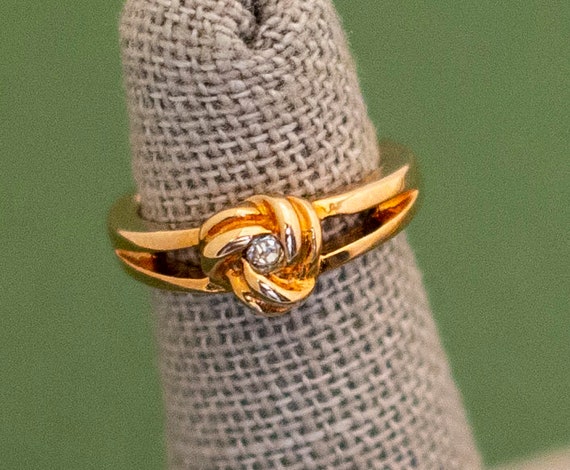 Vintage Minimalist Gold Tone Knot Ring Size 2 3/4… - image 1