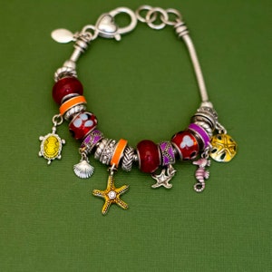 8 inch, Vintage Mermaid Fantasy Themed Charm Bracelet, K36