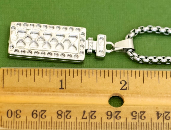 28 inch, Vintage Rectangular Pendant Rhinestones … - image 3
