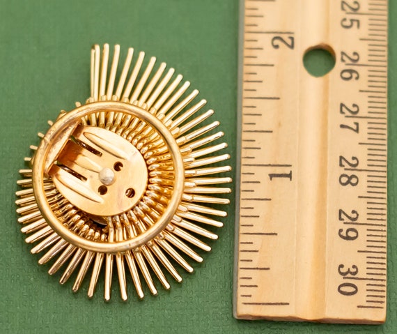 Vintage Mid Century Gold Tone Spiral Clip K13 - image 2