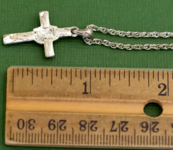 18 inch, Vintage Celtic Cross Pendant Silver Tone… - image 3