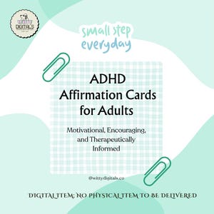 60 dagen ADHD-bevestigingskaarten voor volwassenen met 7-dagenplanner - zelfliefde en focus | Geestelijke gezondheid cadeau voor haar/hem | Dagelijkse gids