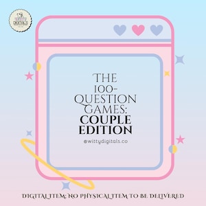 100 Couple Question Cards – Fun and Deep Conversation Starters for Date Night, Marriage, Engagement or Relationship Game – Printable Deck