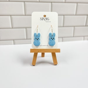 Blue Marshmallow Bunny Earrings, Clay Earrings, Handmade, Easter Earrings, Easter Bunny, Candy Earrings, Easter Basket Stuffers, Easter Gift