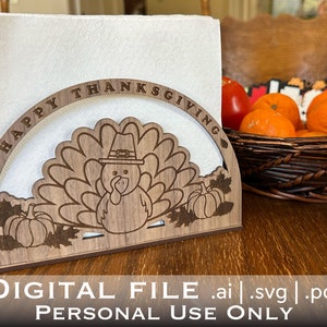 Digitaler Dateidownload - Thanksgiving Serviettenhalter - AI - SVG - PDF