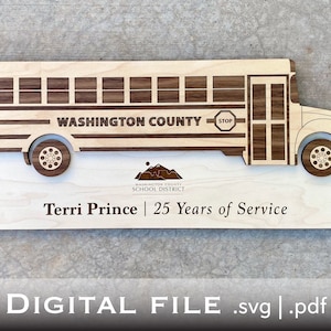 Digitale Datei nur - Busfahrer, Schulbus, Ruhestand Geschenk, Ruhestand Plakette, Kinder Zeichen, Kinderzimmer Schild, Laser geschnitten, digitale Datei, Holzschild