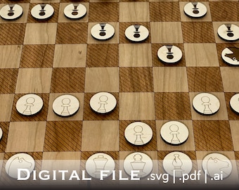 Glowforge Ready Chess Board SVG Laser Cut File (Digital File Only)