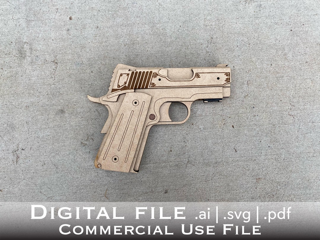 Digital File Download Mini 9mm Rubber Band Gun SVG PDF Etsy