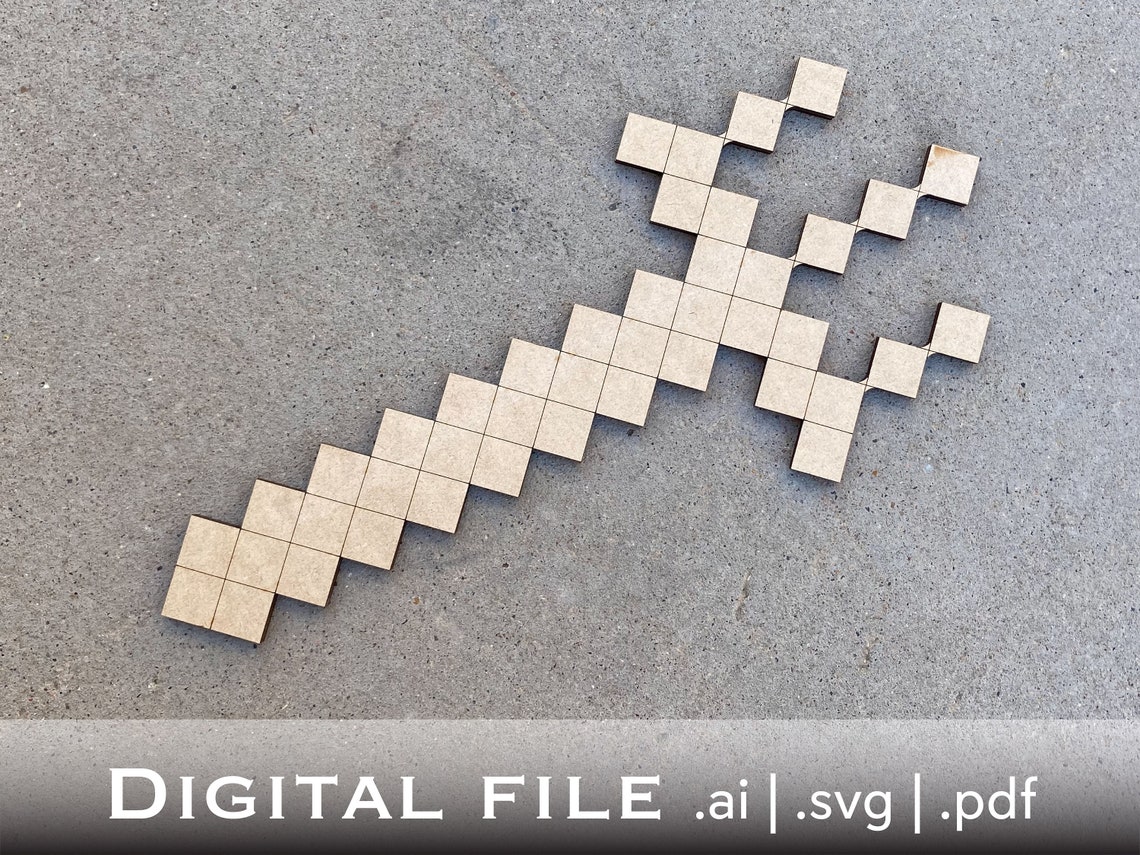 Digital File Minecraft Style Rake SVG Ai PDF Laser Cut - Etsy