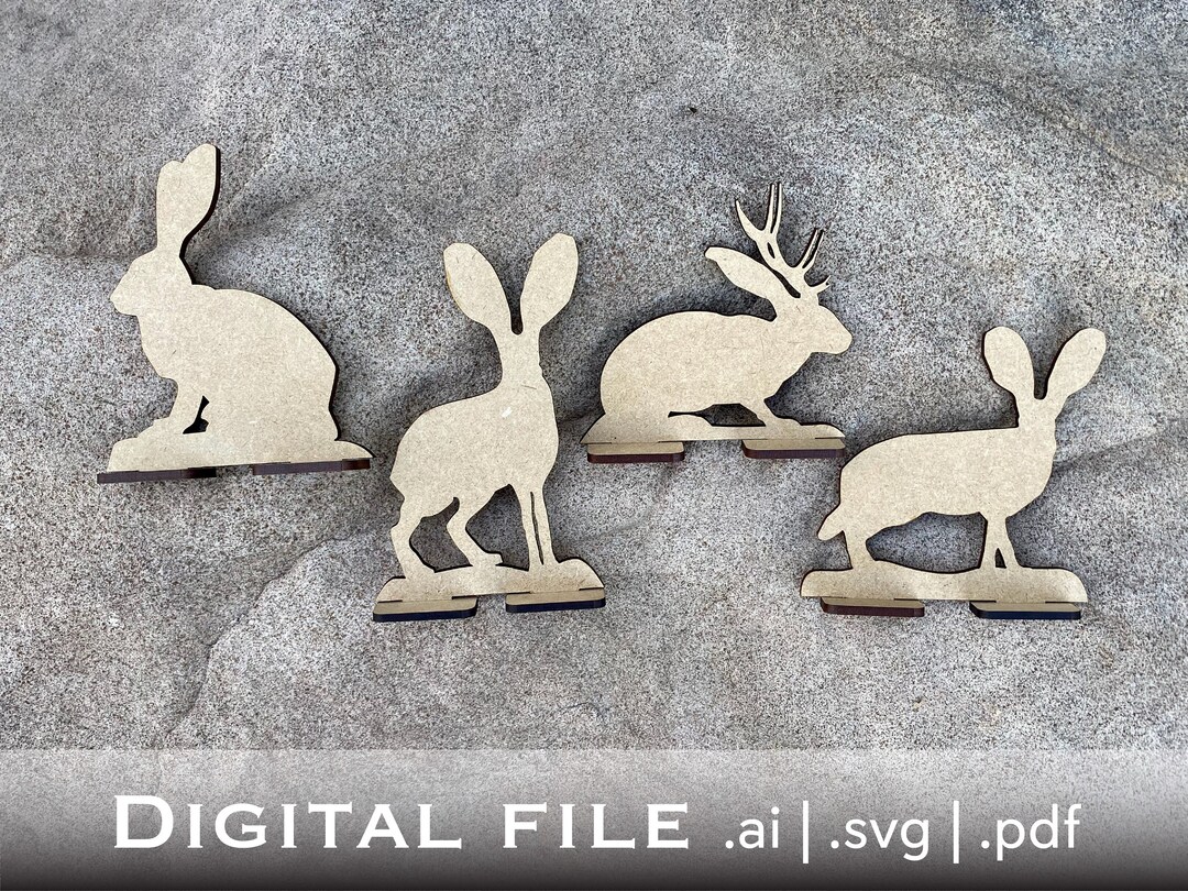 Digital File Only - 4 Jack Rabbit Silhouette Targets - SVG, PDF, AI - Etsy