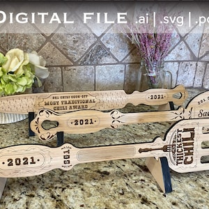 Digital FIle Only - Chili Cook-Off Awards - Fork, Spoon, and Knife - SVG, PDF, AI
