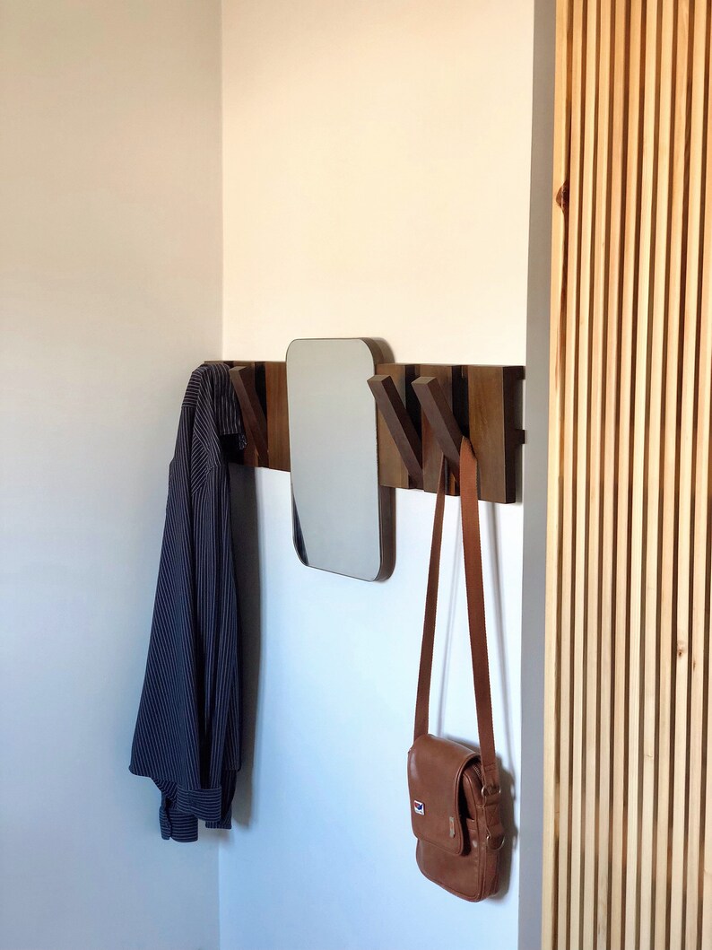 Wall Coat Rack Mirror Piano Wall Rack Clothes Hanger Mirror Etsy