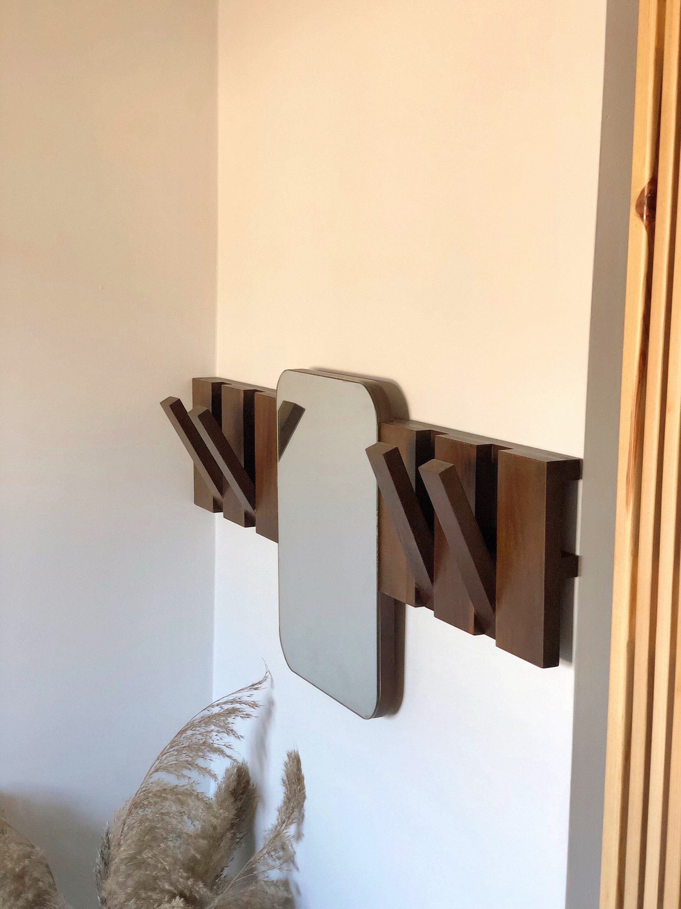 Wall Coat Rack Mirror Piano Wall Rack Clothes Hanger Mirror Etsy