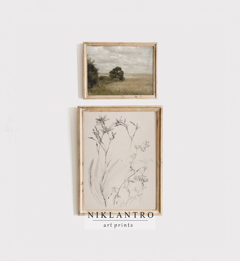 Vintage French Country Gallery Wall Art Set | Elegant Rustic Prints ...