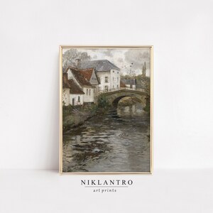 Rustic Country Cottage Wall Art | Vintage European Landscape Painting | Kitchen Wall Decor Prints | Farmhouse Wall Art | Digital Download