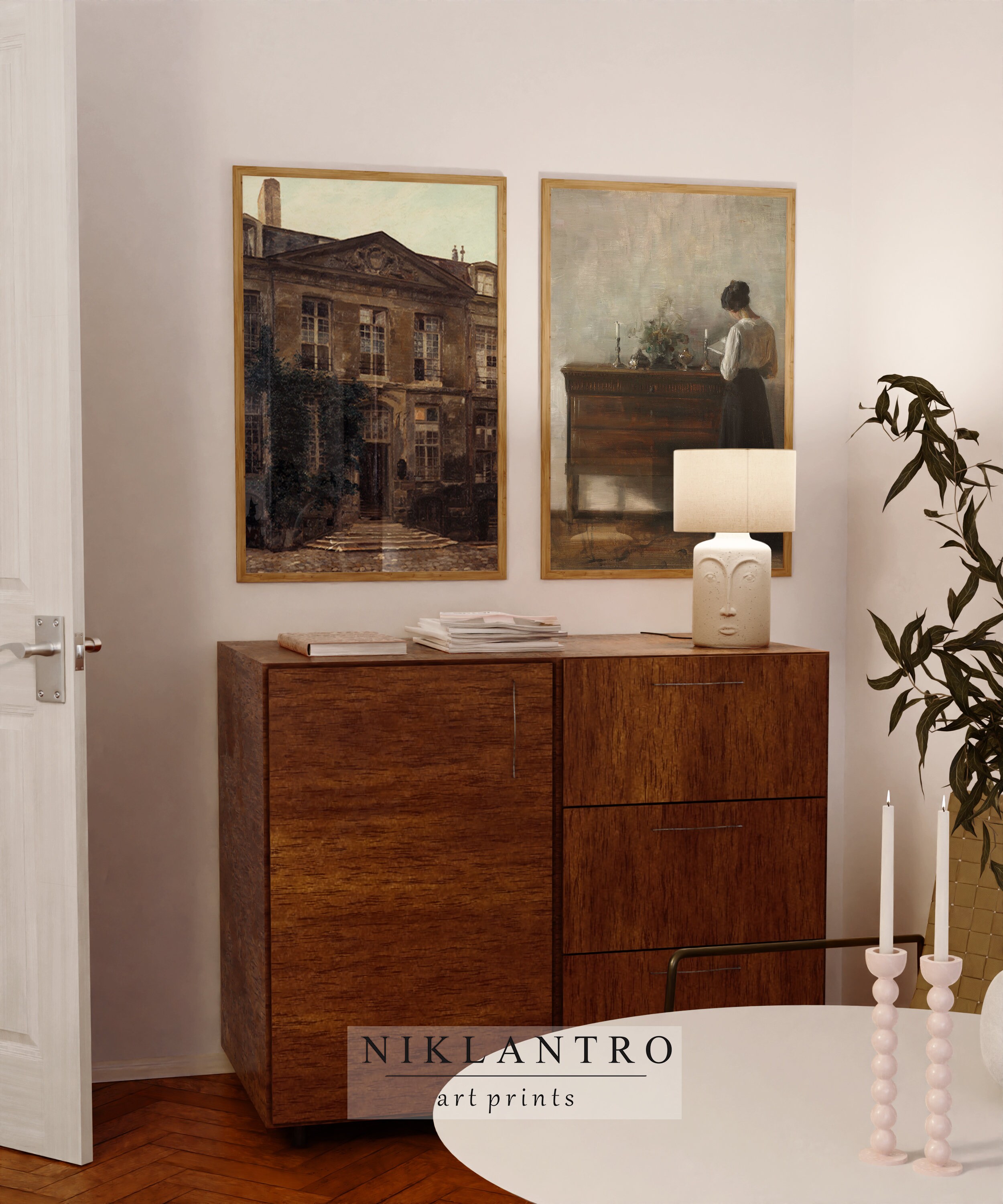 Set of Two Rustic Vintage Gallery Wall Art Set French Etsy