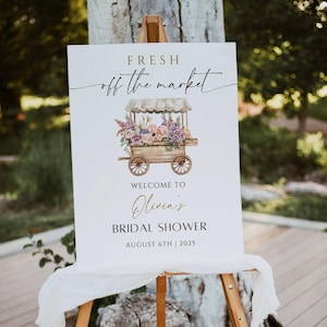 Off the Market Bridal Shower Welcome Sign, Farmer’s Market Bridal Shower Welcome Poster, She’s Off the Market Welcome Sign, Editable