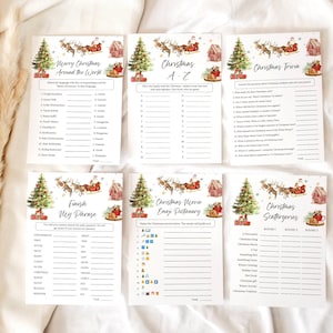 Printable Christmas Game Bundle, Christmas Party Games, Christmas Games Printable, Holiday Party Games, Family Office School Christmas Games