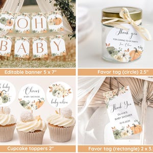 Little Pumpkin Baby Shower Bundle, Fall Baby Shower Invitation & Games, Neutral Gender, Autumn Baby Sprinkle, Editable Canva Template image 3