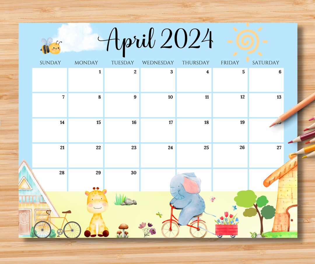 EDITABLE April 2024 Calendar, Fillable Spring Planner, Monthly Schedule ...