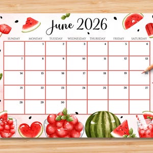 Editable June 2026 Calendar | Monthly Planner Printable PDF | School, Work, Office & Home Organizer | Instant Download