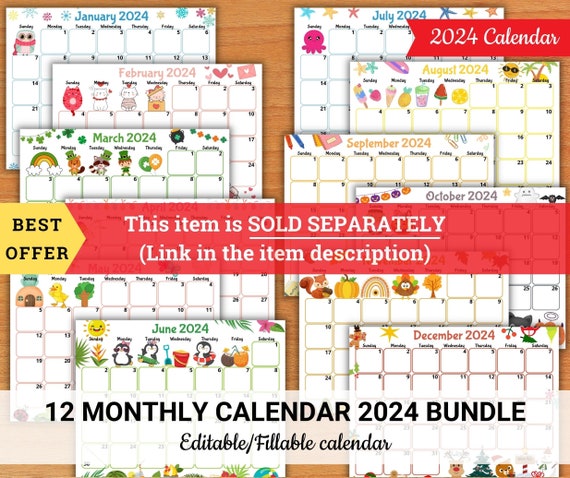 EDITABLE August 2024 Calendar, Printable Kids Calendar 2024, Classroom  Calendars, Cute Monthly Schedule for Kids, School Homeschool Planner - Etsy