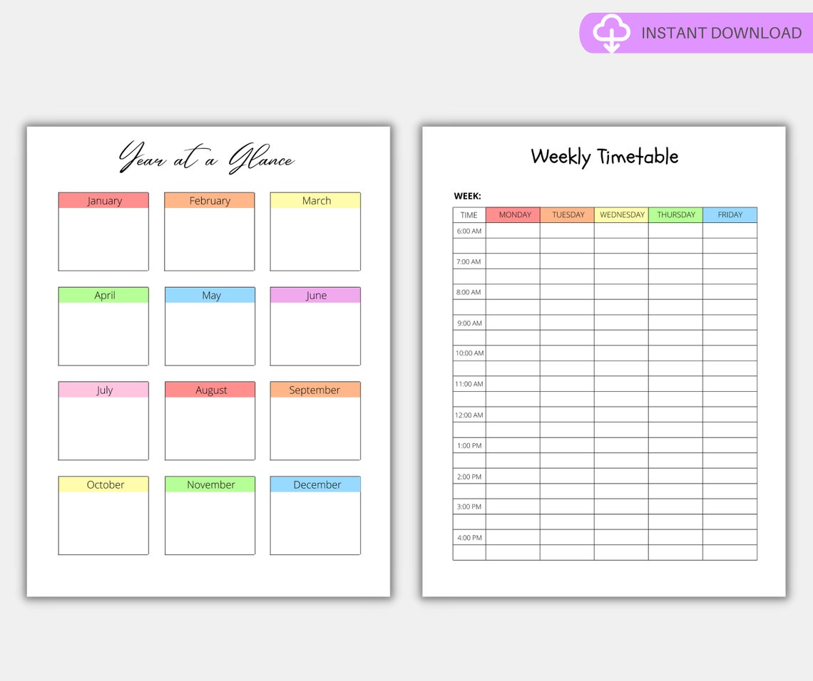 Homeschool Planner Homeschool Printable Homeschool Schedule | Etsy