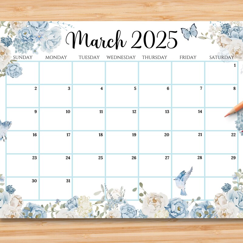 March 2025 free printable Etsy.de