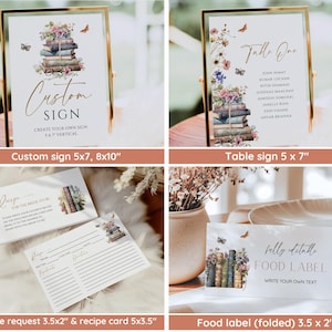 Storybook Bridal Shower Bundle, New Chapter Bridal Shower Invitation & Games, Vintage Book Themed Bridal Shower Decor, Editable Template image 5