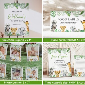 Wild One 1st Birthday Bundle, Safari Wild One Birthday Bundle, Wild One Invitation Bundle, Instant Download, Birthday Boy Milestone Welcome image 4