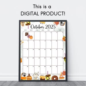 EDITABLE October 2025 Calendar (vertical/portrait), Spooky Halloween ...