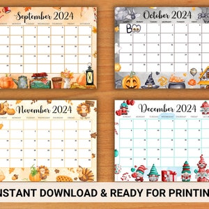 EDITABLE Monthly Calendar 2024 Bundle Cute Printable Fillable - Etsy UK