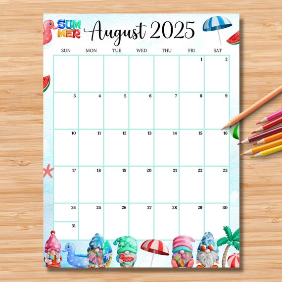 editable-august-2025-calendar-vertical-portrait-summer-beach-w-cute-gnomes-monthly-schedule-for-kids-school-home-work-u0026-office-etsy