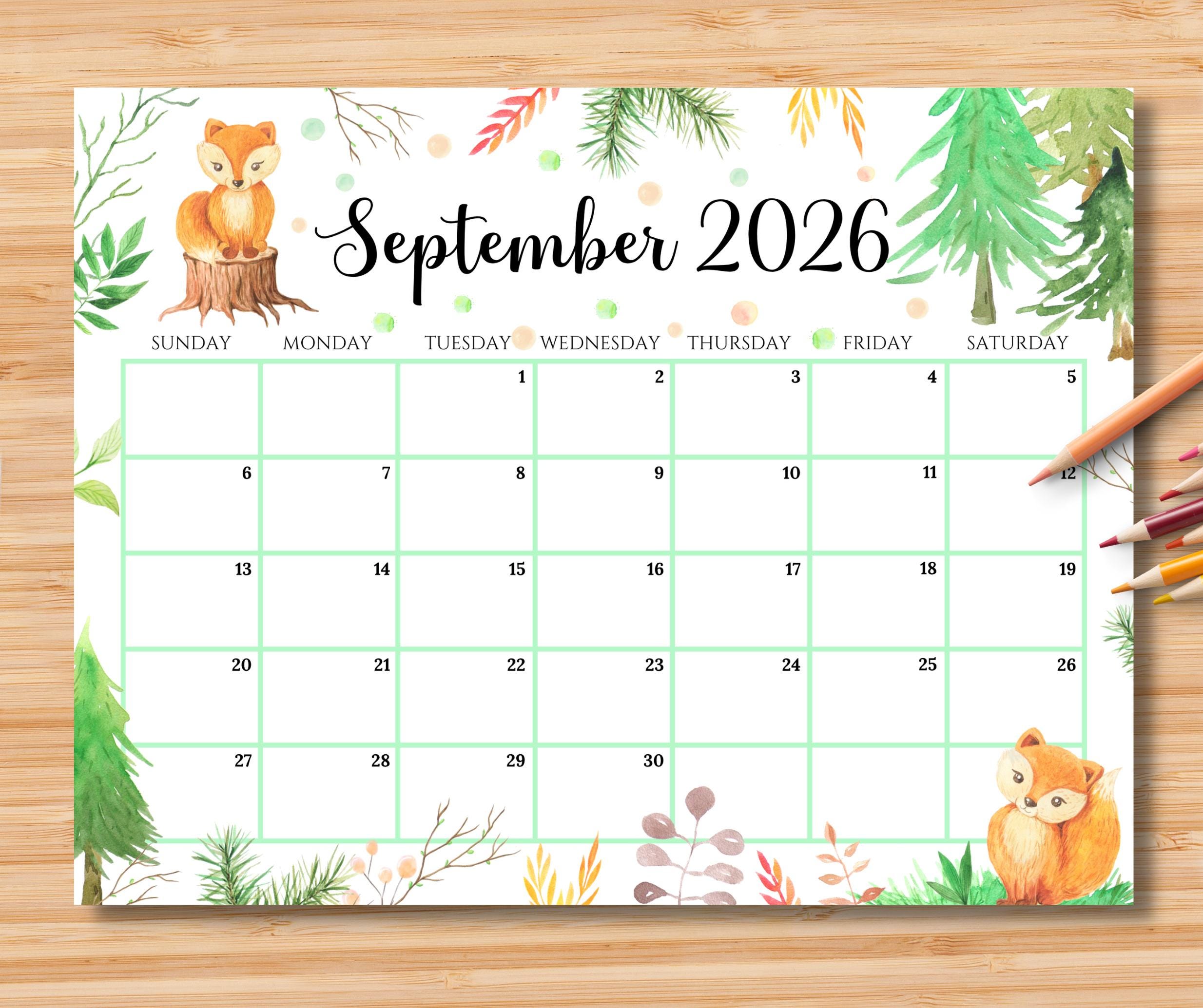 Editable September 2026 Calendar | Monthly Planner Printable PDF ...