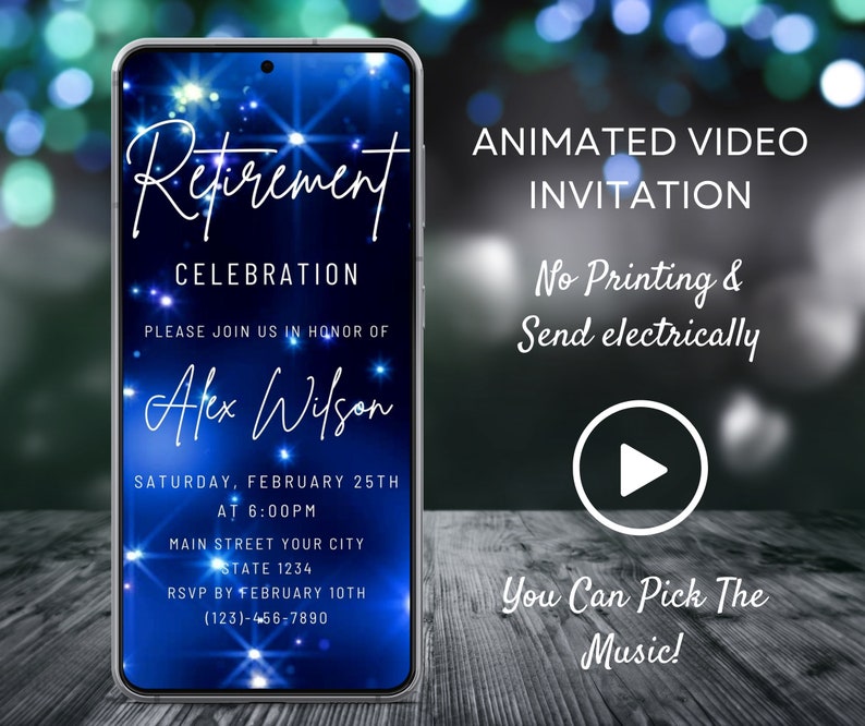 Video Retirement Party Invitation Animated Retirement Etsy