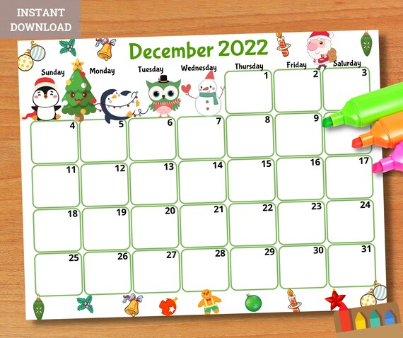 Free Printable December 2022 Calendars Wiki Calendar December 2022 