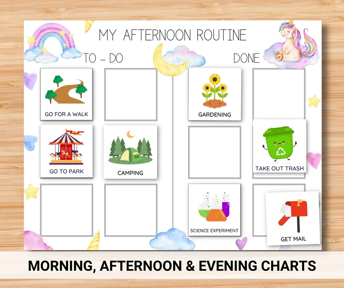 Editable Daily Routine Cards & Charts (girl), Toddler Routine Chart ...