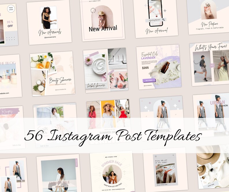 110 Pink Purple Instagram Templates Canva Creative Instagram - Etsy