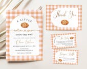 Cutie Pie Baby Shower Invitation, Fall Baby Shower Invite Template, Pie Thanksgiving Theme, Books for Baby, Diaper Raffle, Neutral, EDITABLE