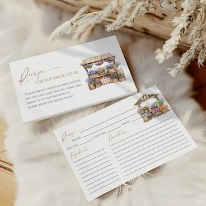 Fresh Off the Market Recipe Card Template, Editable Farmer’s Market Bridal Shower Insert Cards, She’s Off the Market Theme, Printable