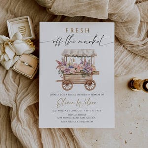 Fresh Off the Market Bridal Shower Invitation, Farmer’s Market Bridal Shower Invite, She’s Off the Market Wedding Shower Invitation EDITABLE