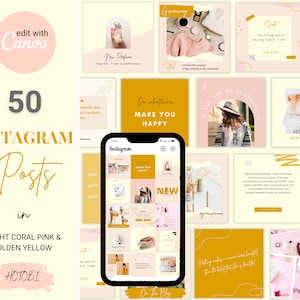 Boho Instagram Post Templates Canva, Boho Instagram Quotes, Creative Instagram Templates, Small Business Templates, Social Media Templates