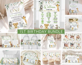 Wild One 1st Birthday Bundle, Wild One Einladung Bundle, Safari Wild One Geburtstag, One Birthday Invite, 1st Birthday Invite, Birthday Boy